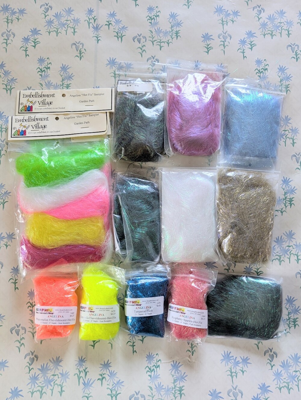 Group 13 Angelina Hot Fix Fiber NEW Iridescent Sparkle Neon Felting DIY Crafts